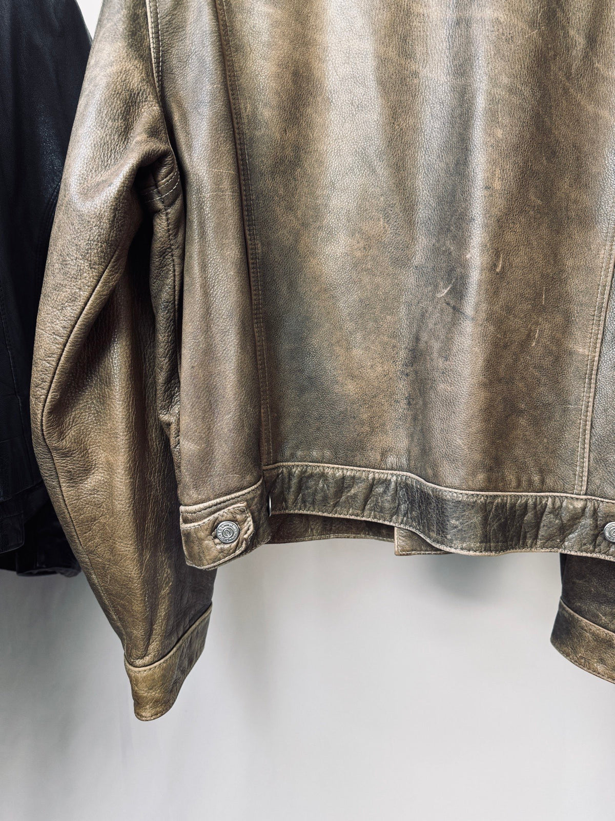 Vintage 90s Heavy Patina Trucker Leather Jacket