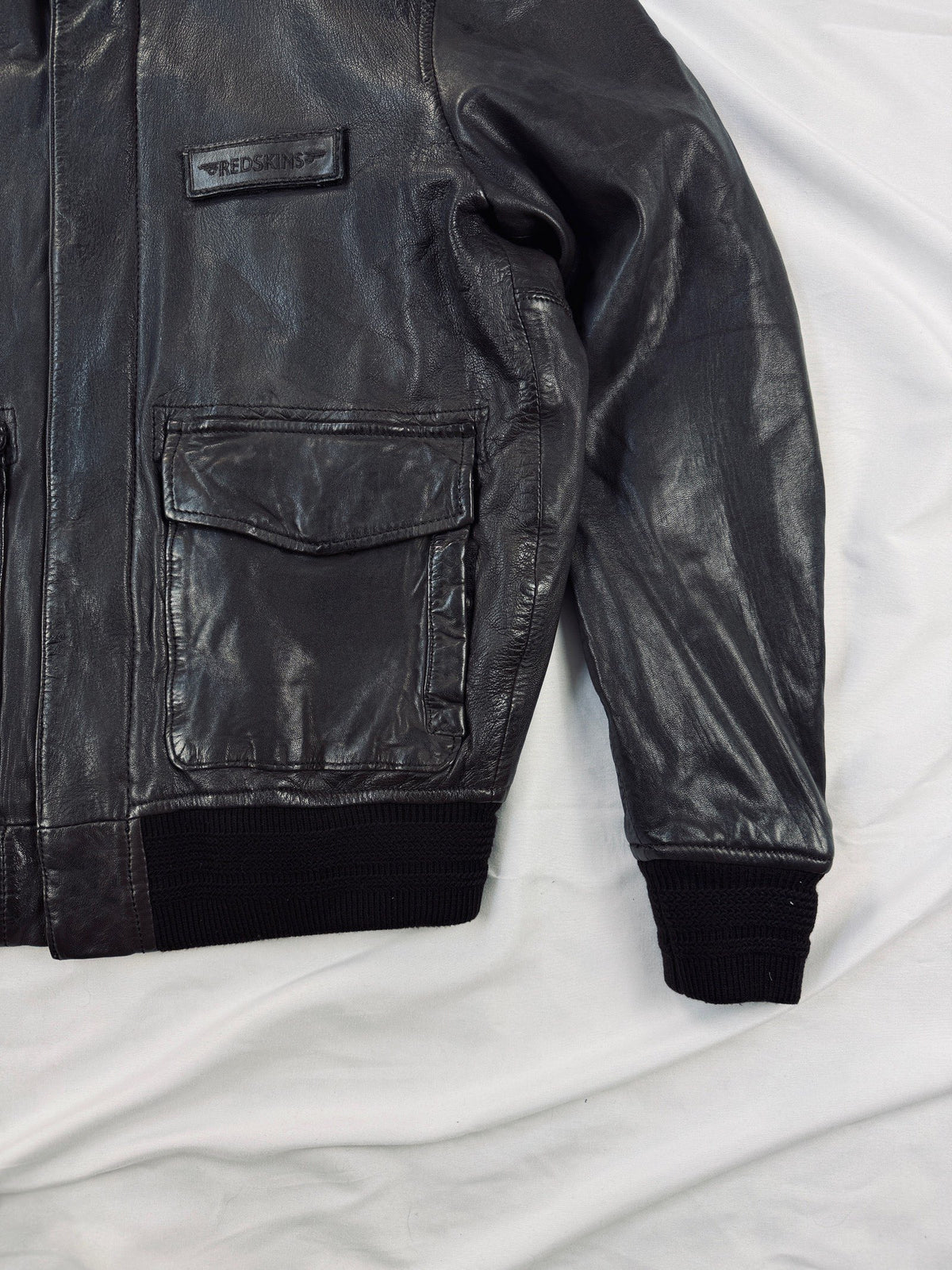 Classic Redskins aviator jacket in rich brown leather