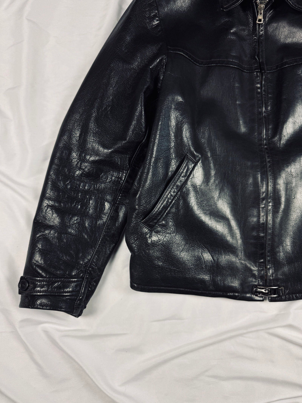 Germany 1970' black cowhide leather jacket