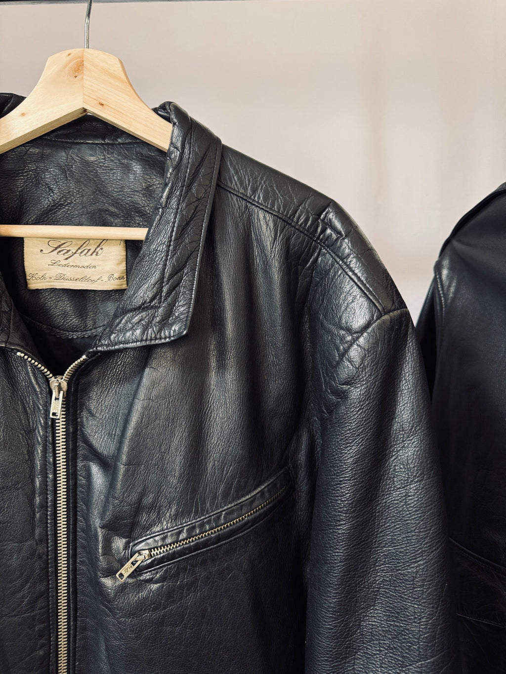 1970s café racer biker leather jacket