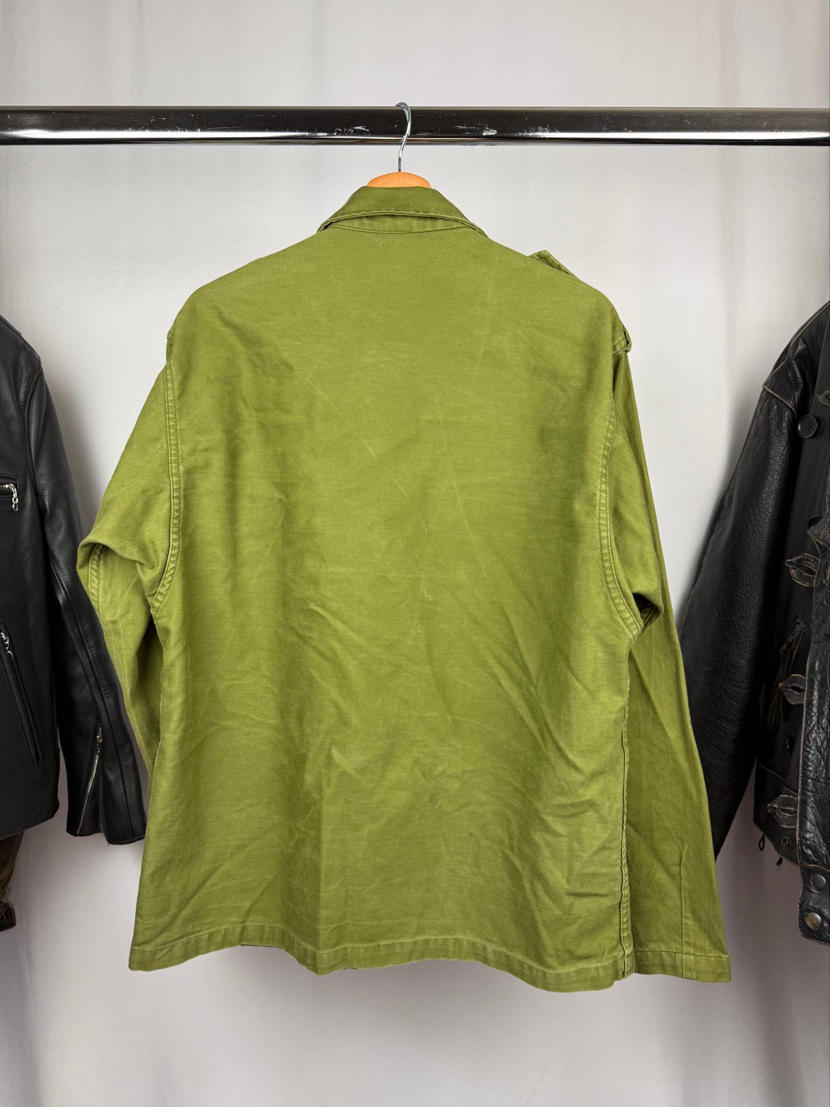 Vintage green workwear military field shirt jacket