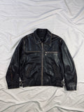 star straight cut brown patina leather jacket