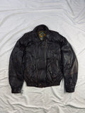 Cherry red bomber leather jacket retro 90s