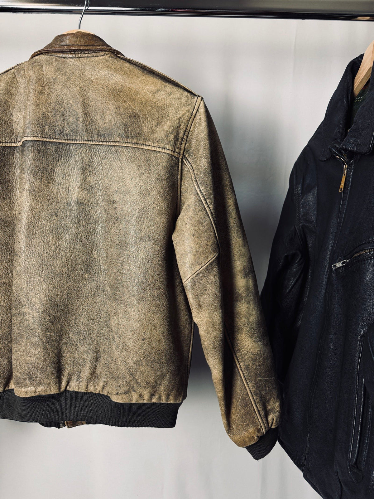1990' Chevignon Patina Aviator Leather Jacket