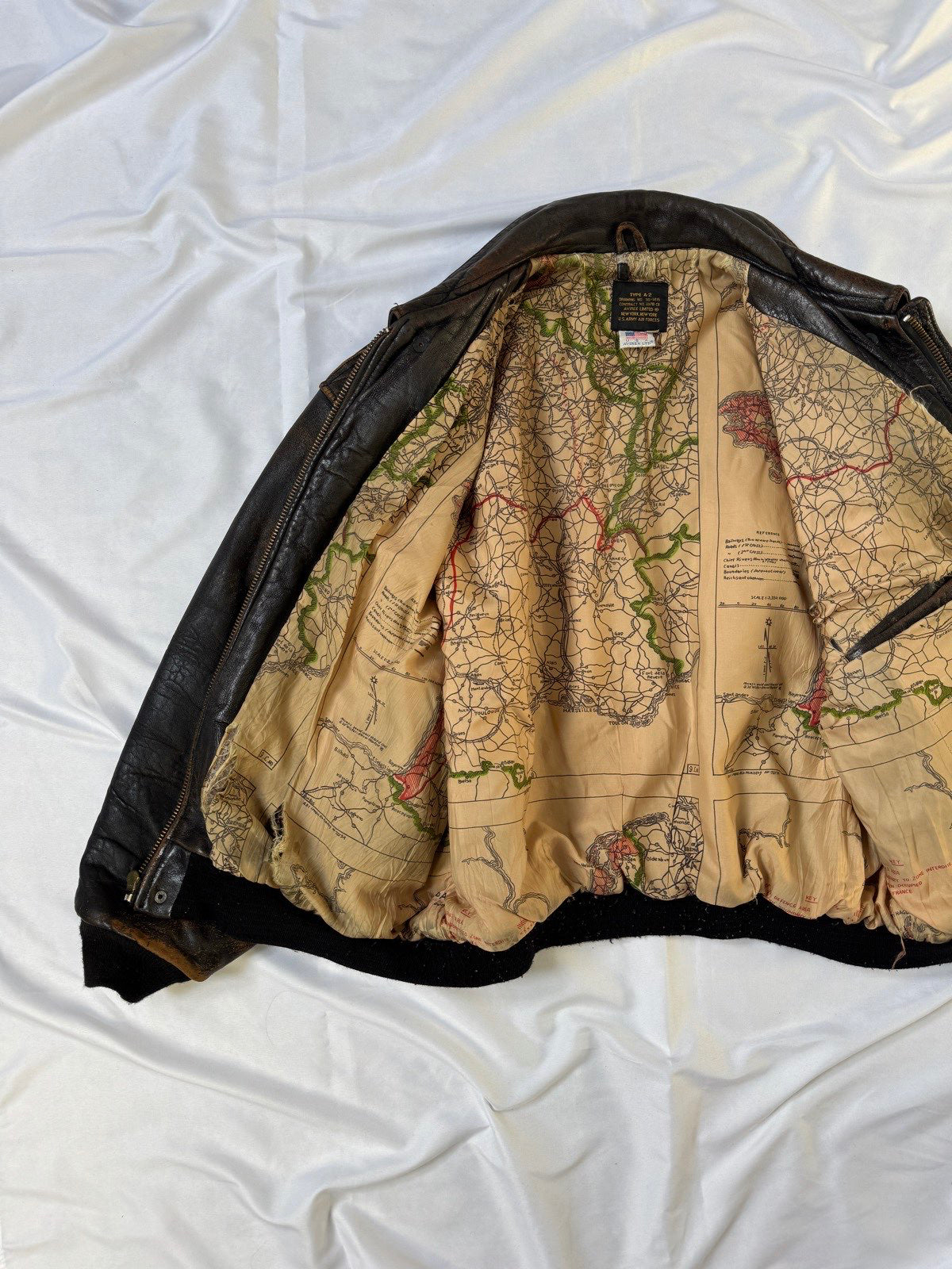 1970' Avirex A-2 Type Bomber Heavy Flight Jacket USA