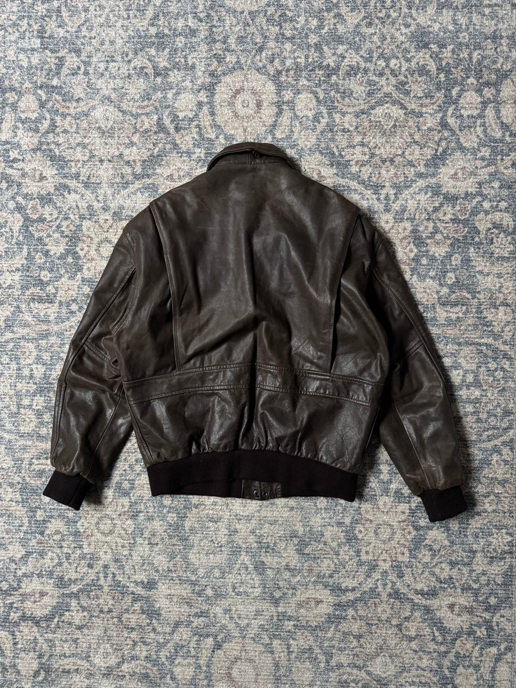 A-2 type brown aviator bomber leather jacket