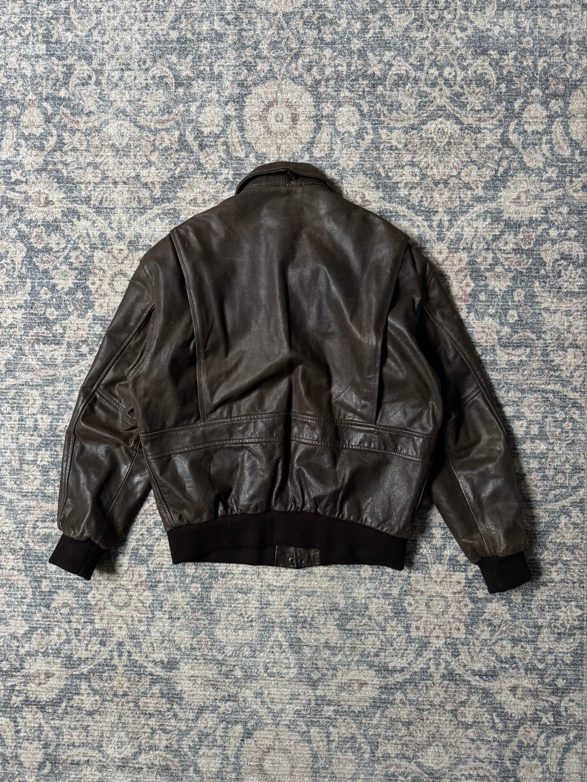 A-2 type brown aviator bomber leather jacket
