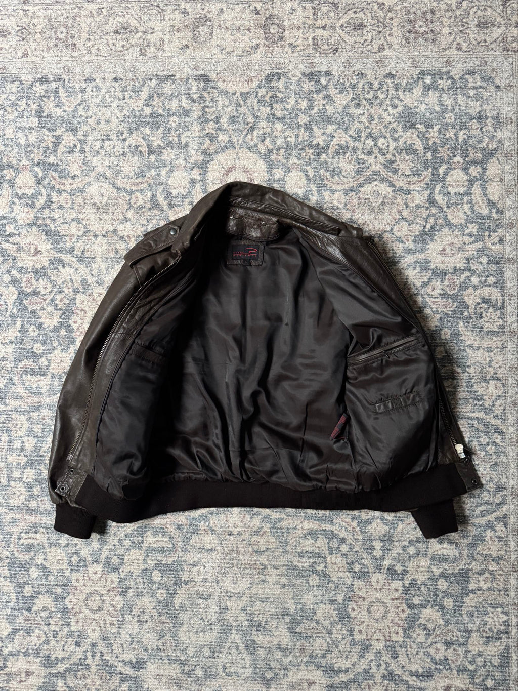 A-2 type brown aviator bomber leather jacket