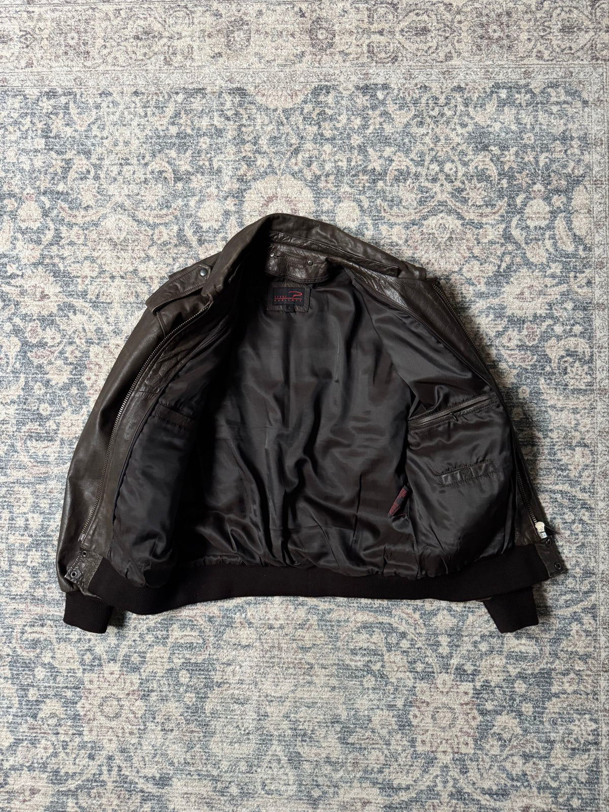 A-2 type brown aviator bomber leather jacket