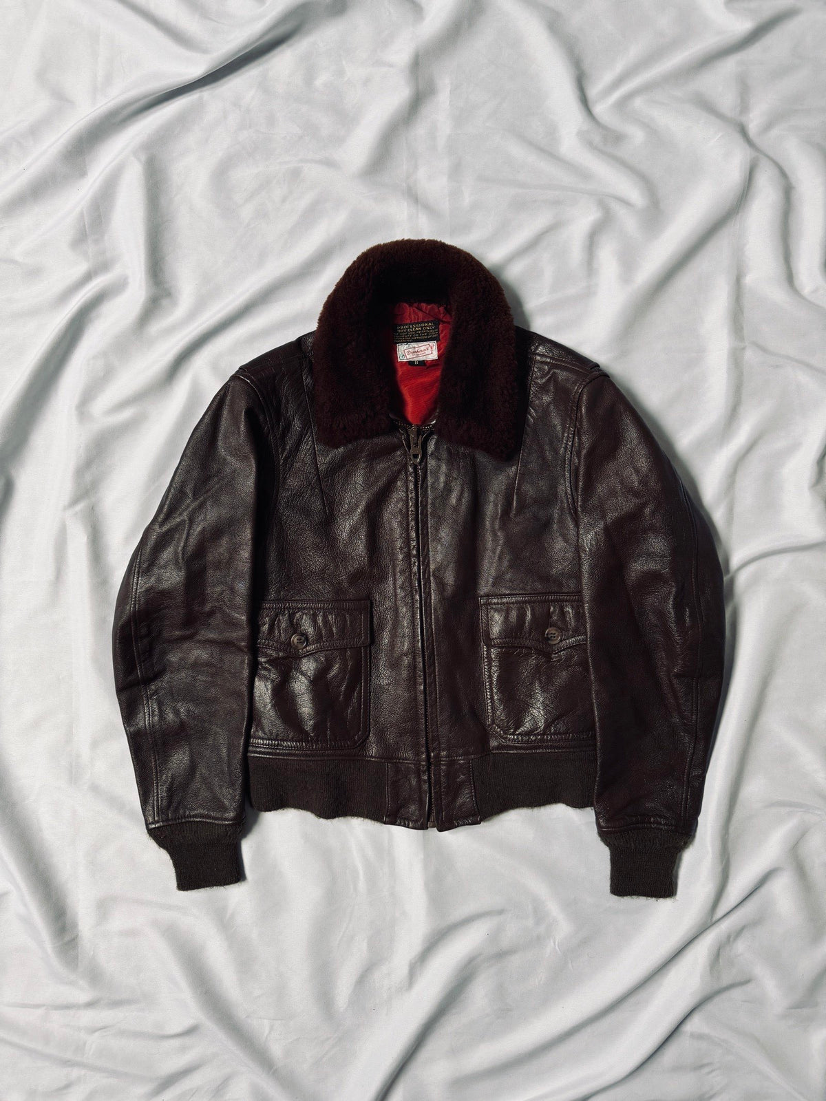 80s aviator talon brown leather jacket a-2 type