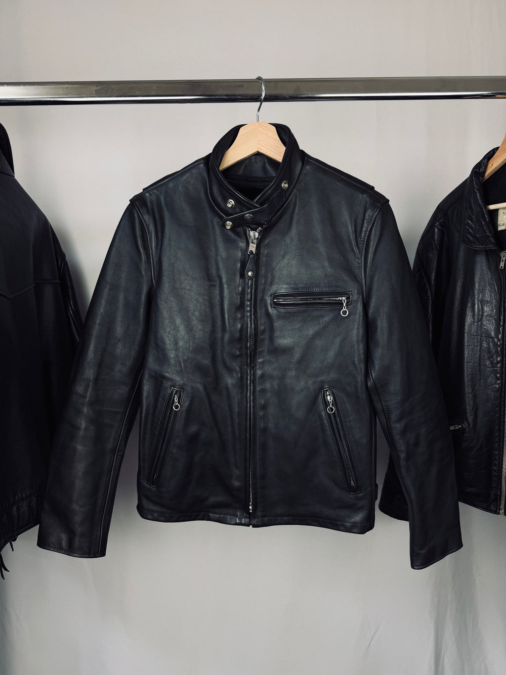 Schott NYC Heavy black café racer jacket