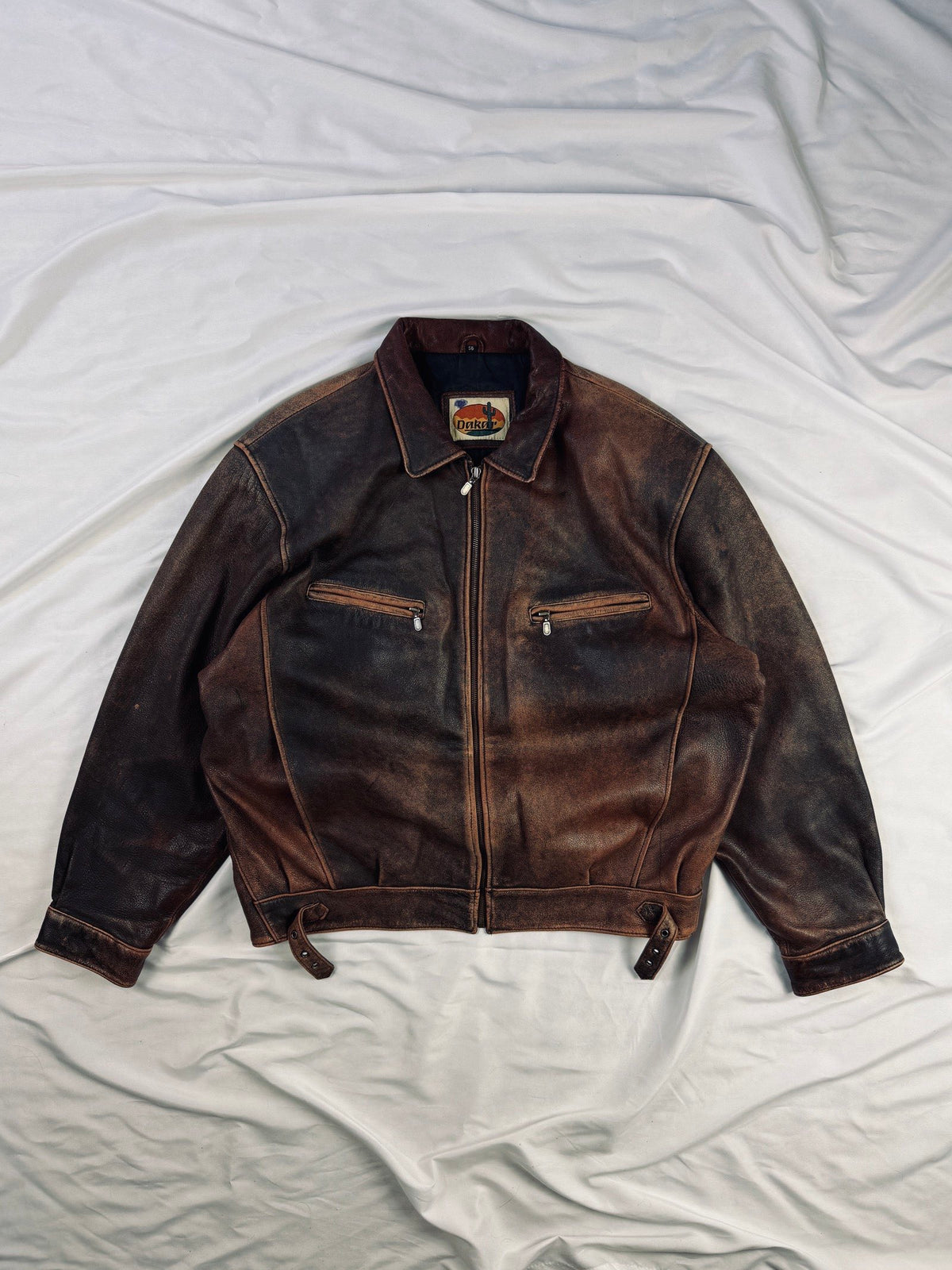 90' USA Cherry red patina leather jacket