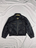 vintage 1990 trapper heavy cropped patina leather jacket