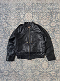 Vintage black A-2 aviator type leather jacket