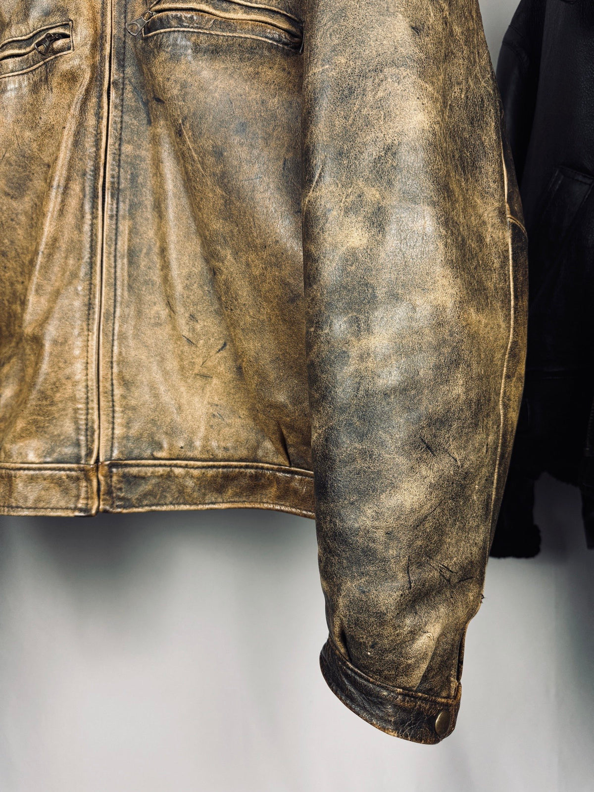Vintage 70s Heavy Boxy Patina Leather Jacket