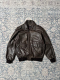 A-2 type brown aviator bomber leather jacket