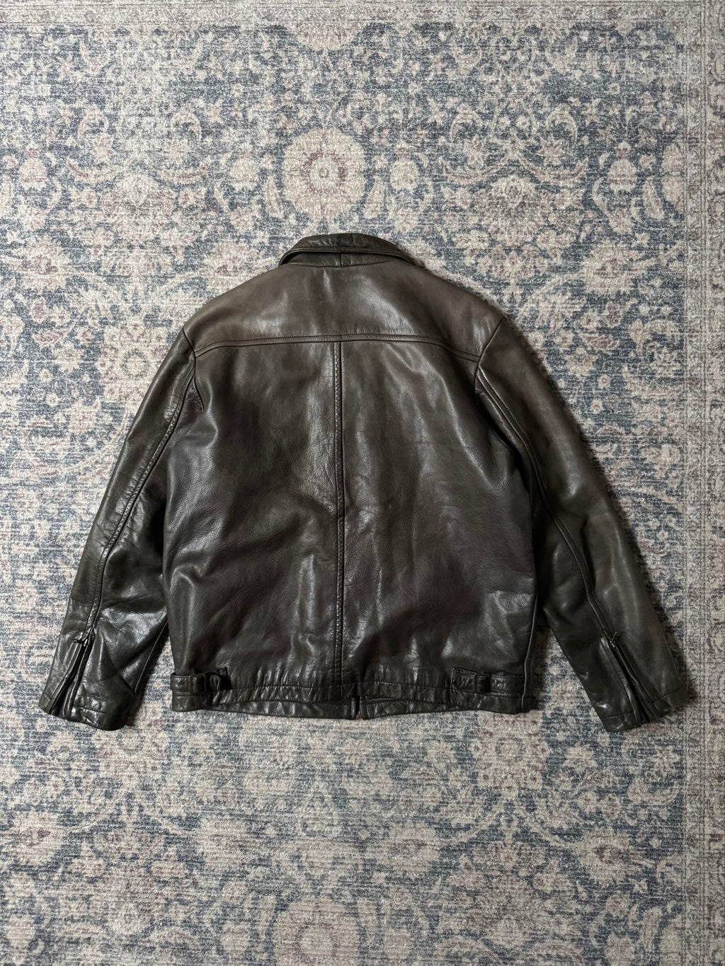 Levis 90s USA grey straight cut leather jacket