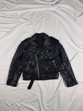 heavy 00s classic biker leather jacket