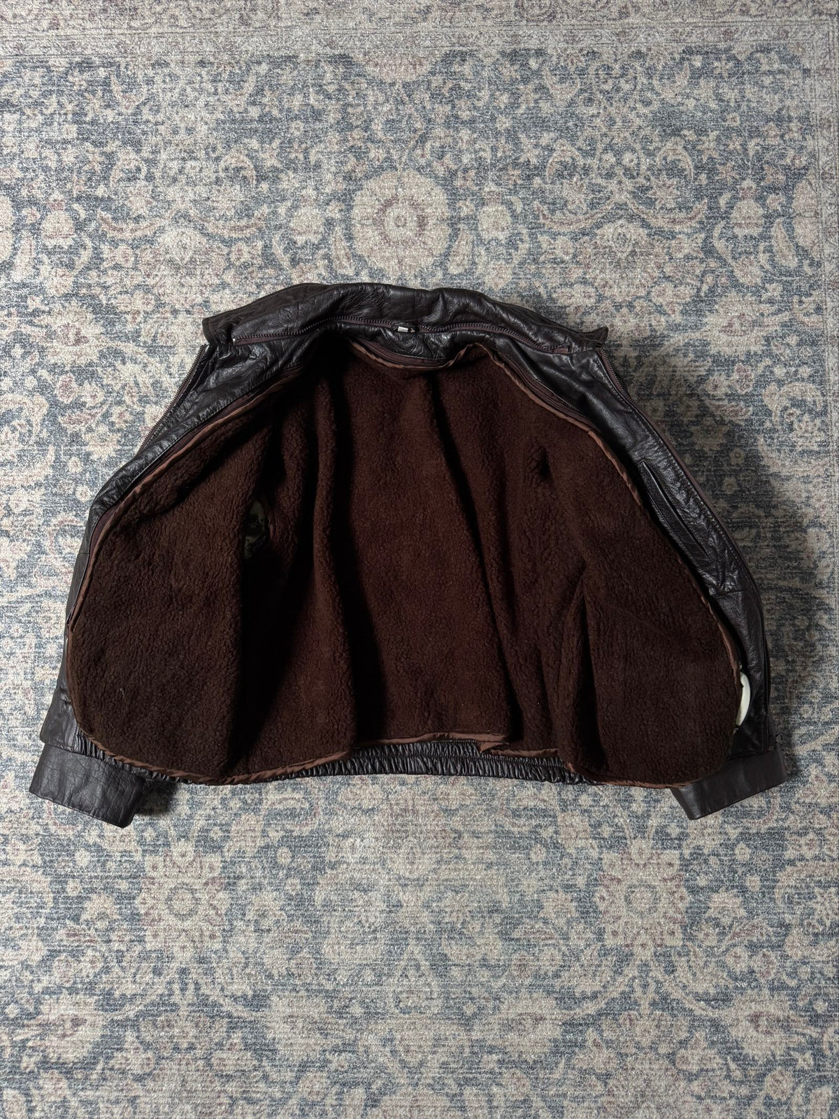 Vitnage aviator cherry red brown leather jacket