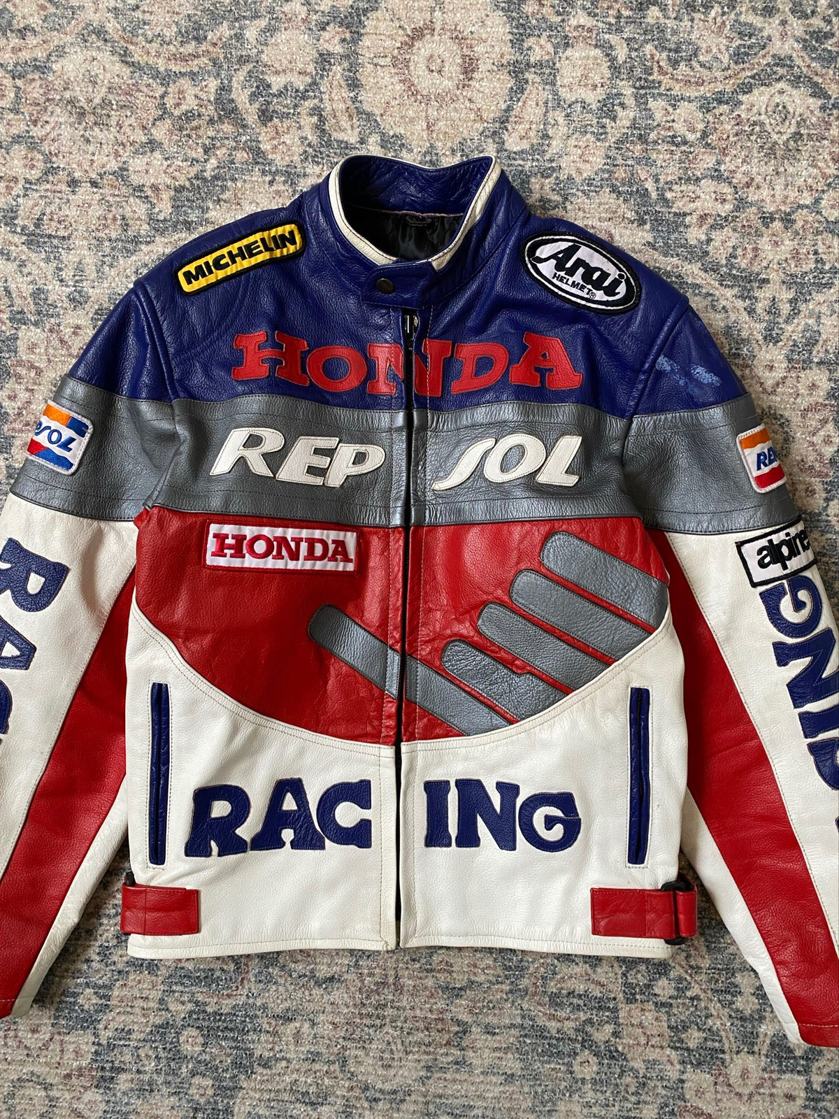 Honda Repsol Vintage racing biker leather jacket