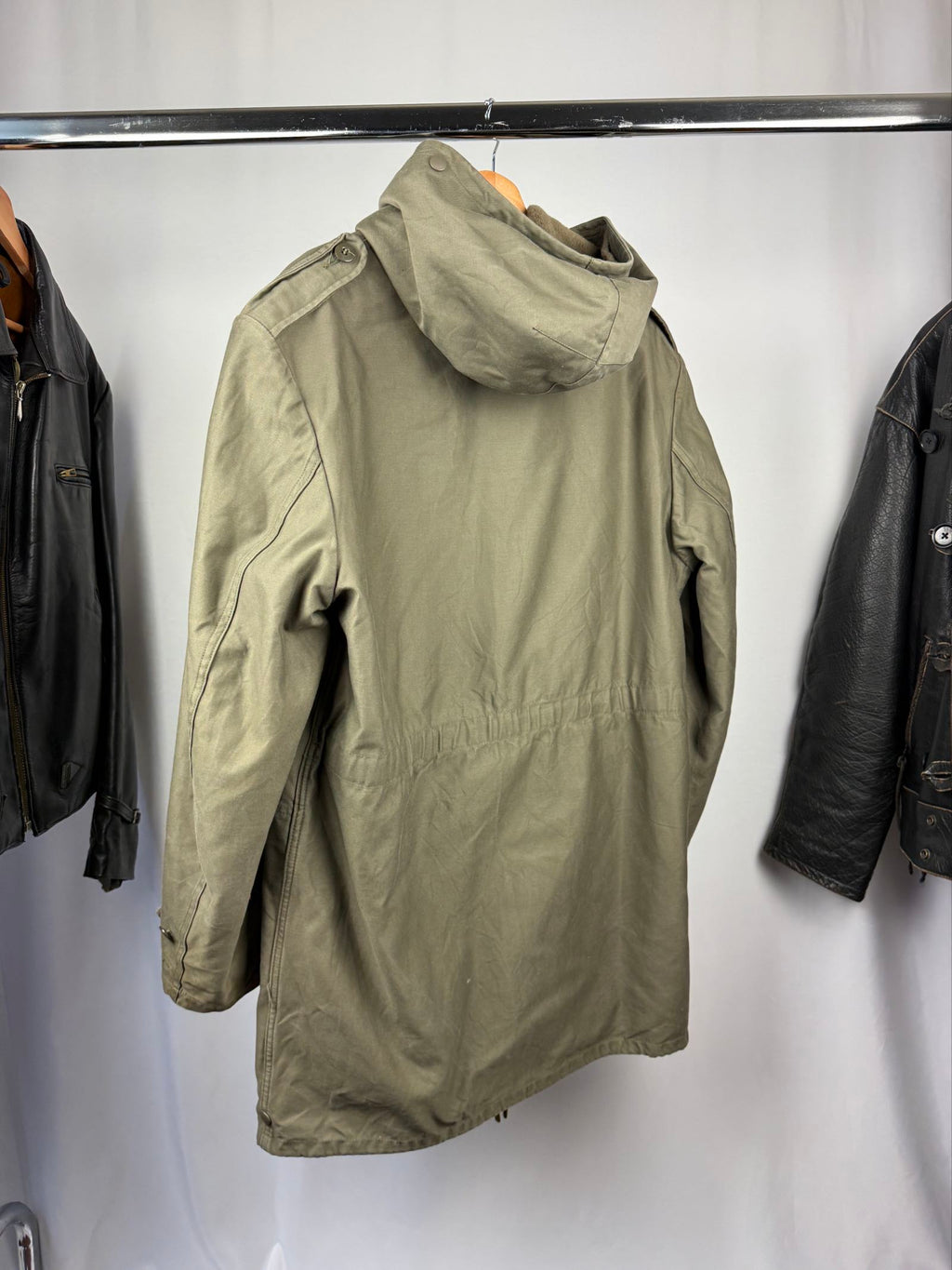 Vintage military olive cotton field parka