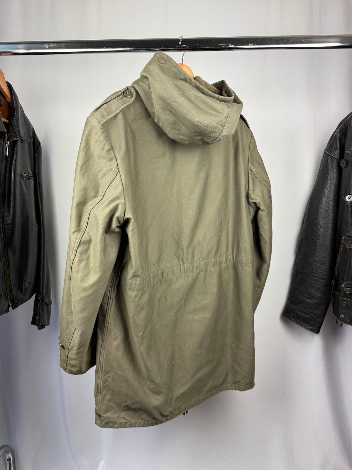 Vintage military olive cotton field parka