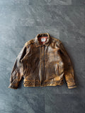 90s Nyse Made in France patina lambs leather jacket