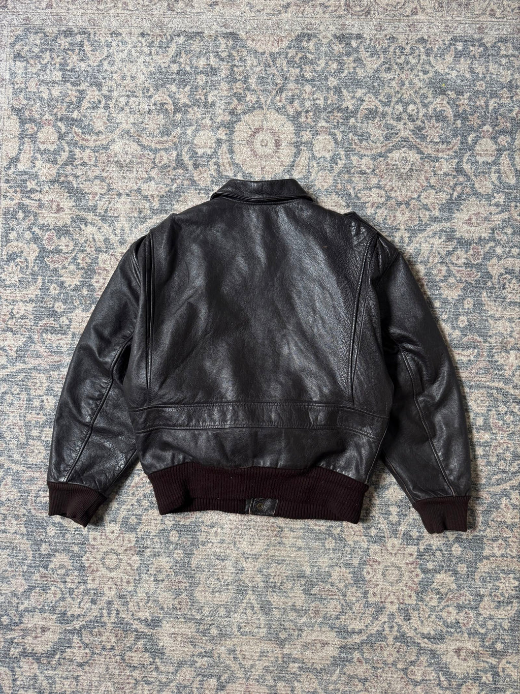 1990' A-2 brown aviator bomber leather jacket