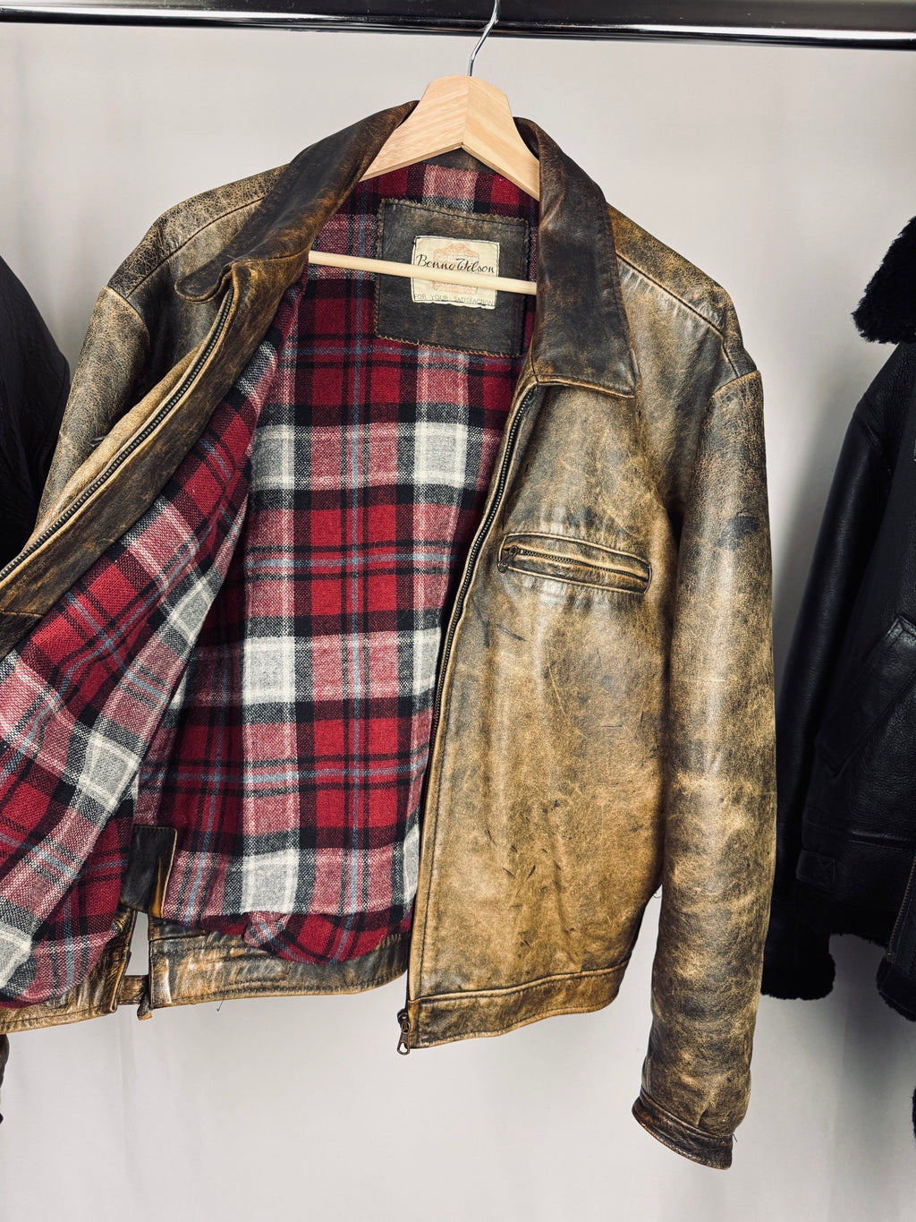 Vintage 70s Heavy Boxy Patina Leather Jacket