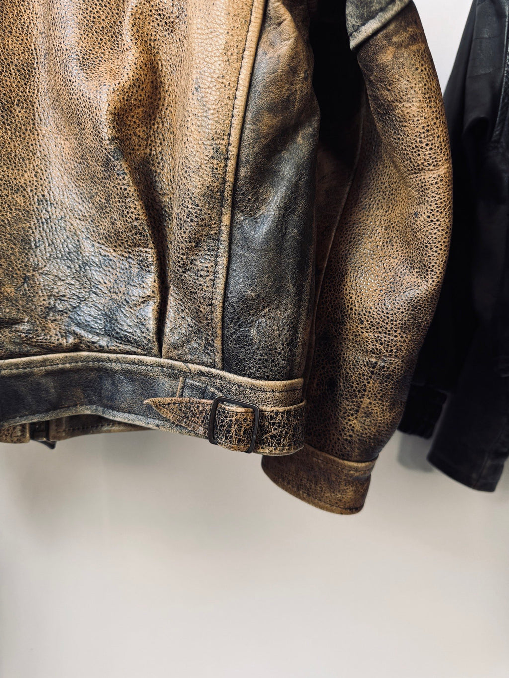 1980' Patina Heavy Cafe Racer Leather Jacket