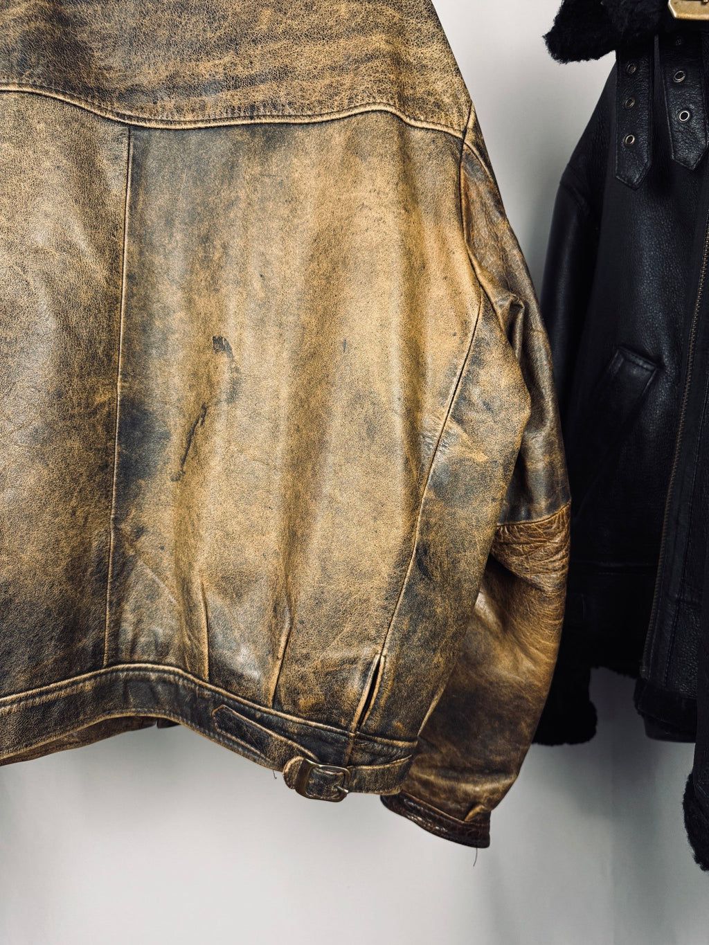 Vintage 70s Heavy Boxy Patina Leather Jacket