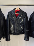 Vintage 1990' black heavy biker leather jacket