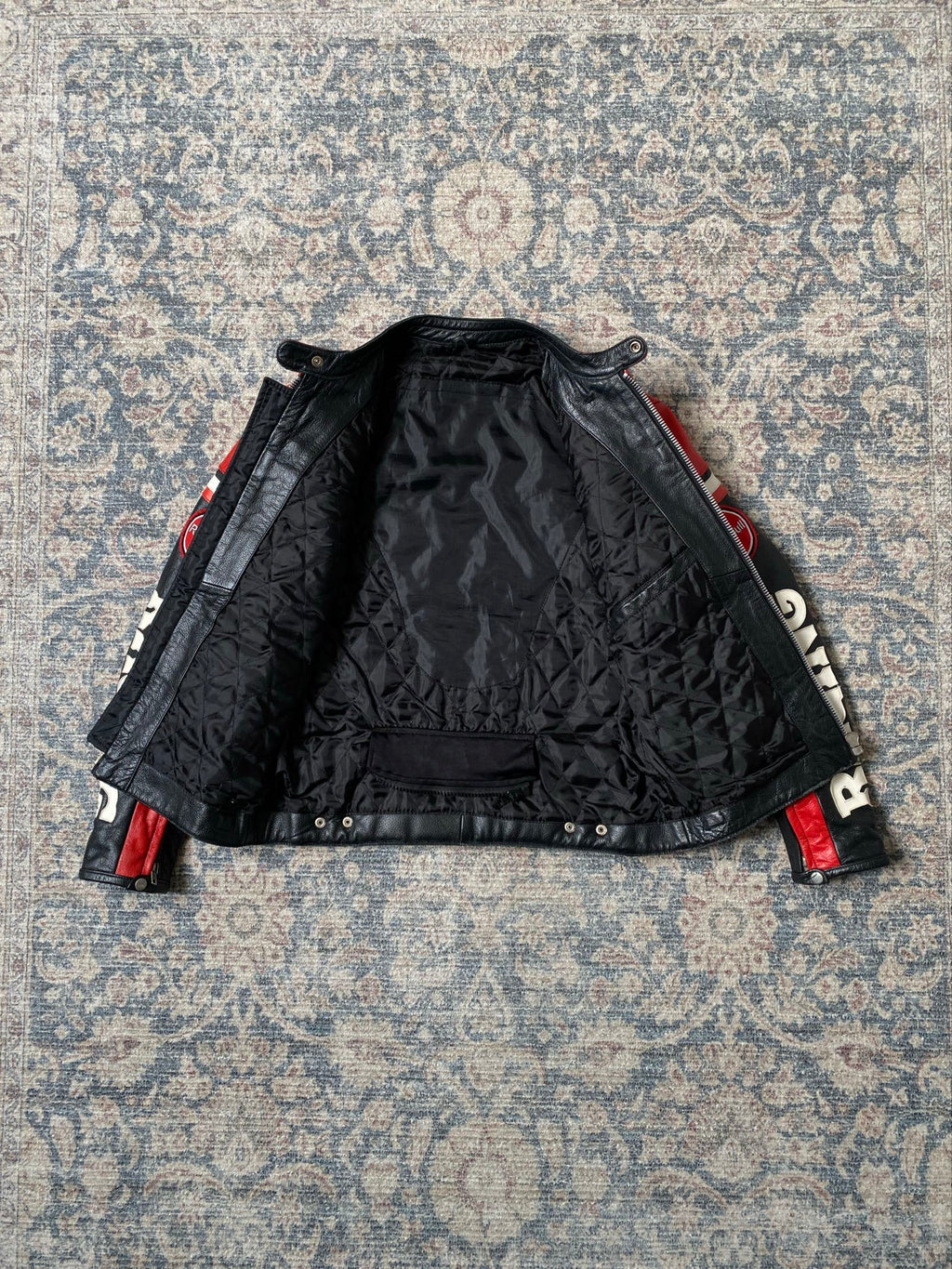 Vintage Red Bull racing biker leather jacket
