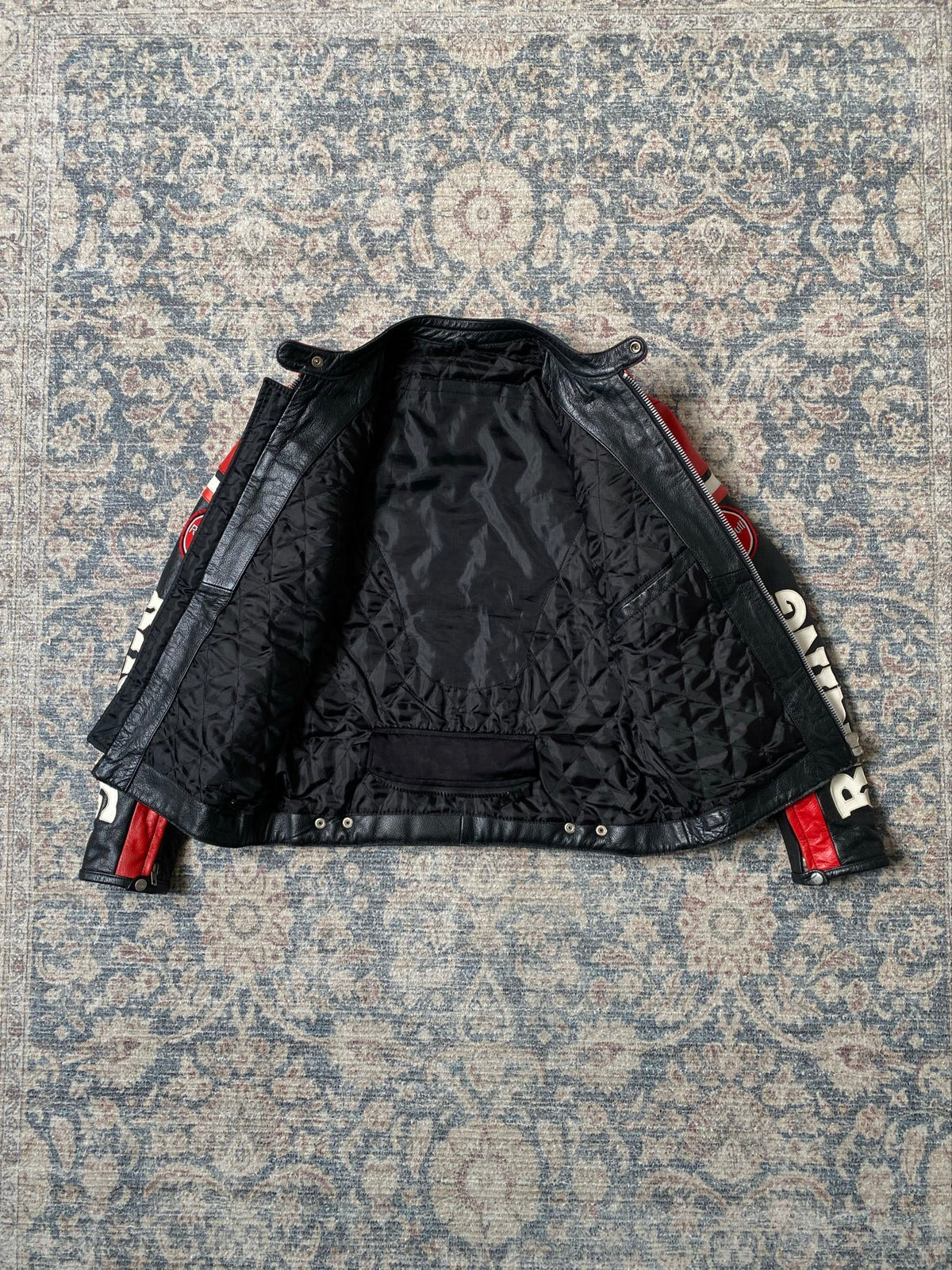 Vintage Red Bull racing biker leather jacket