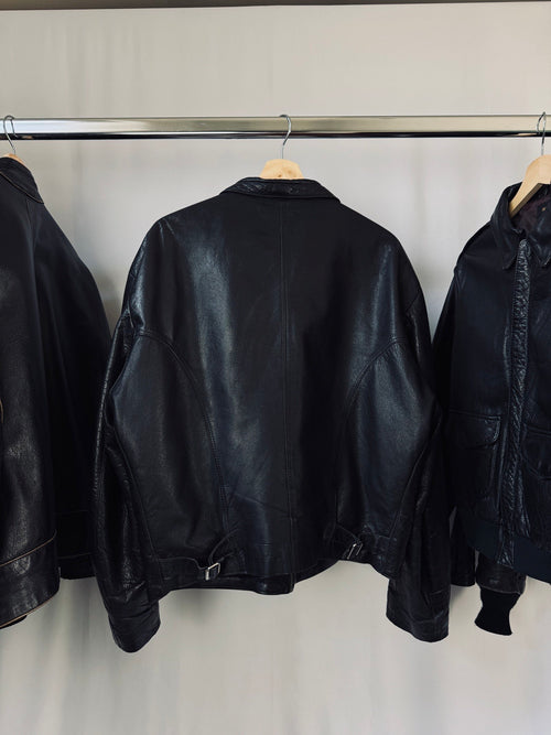 1970s café racer biker leather jacket