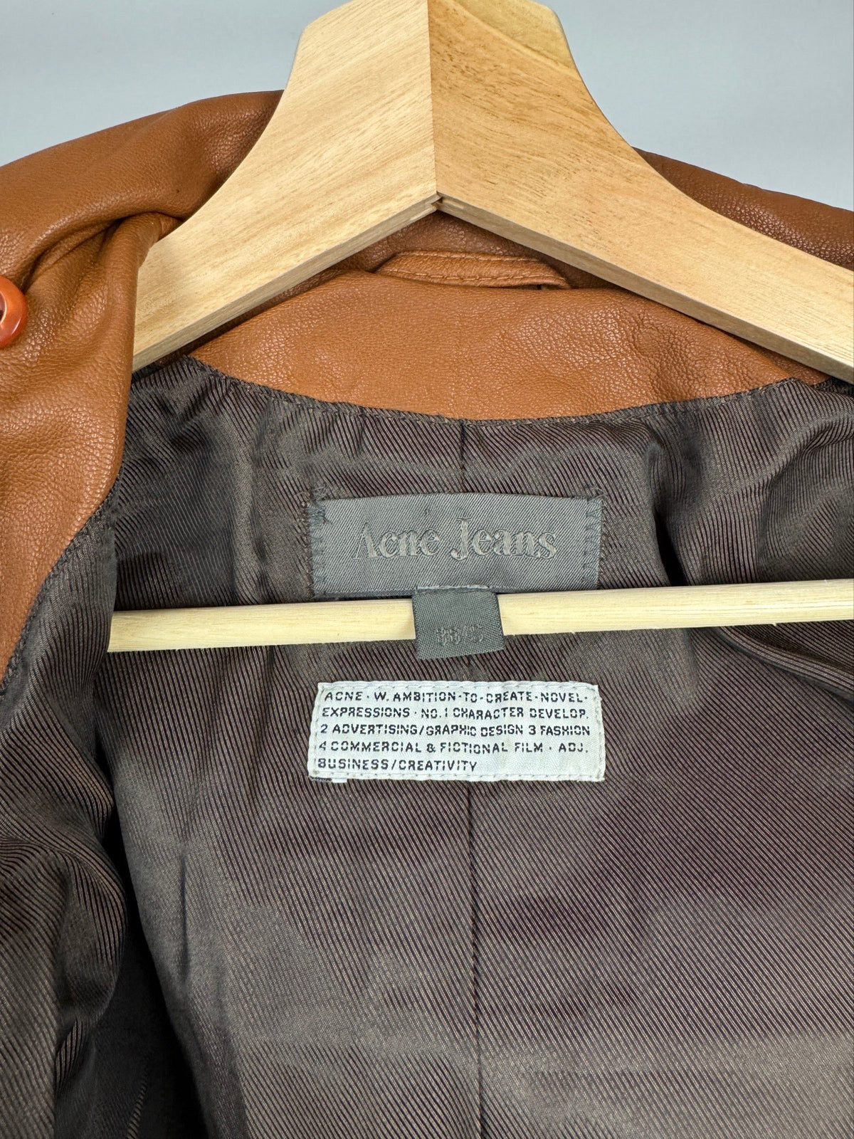 Acne studios bomber brown leather jacket