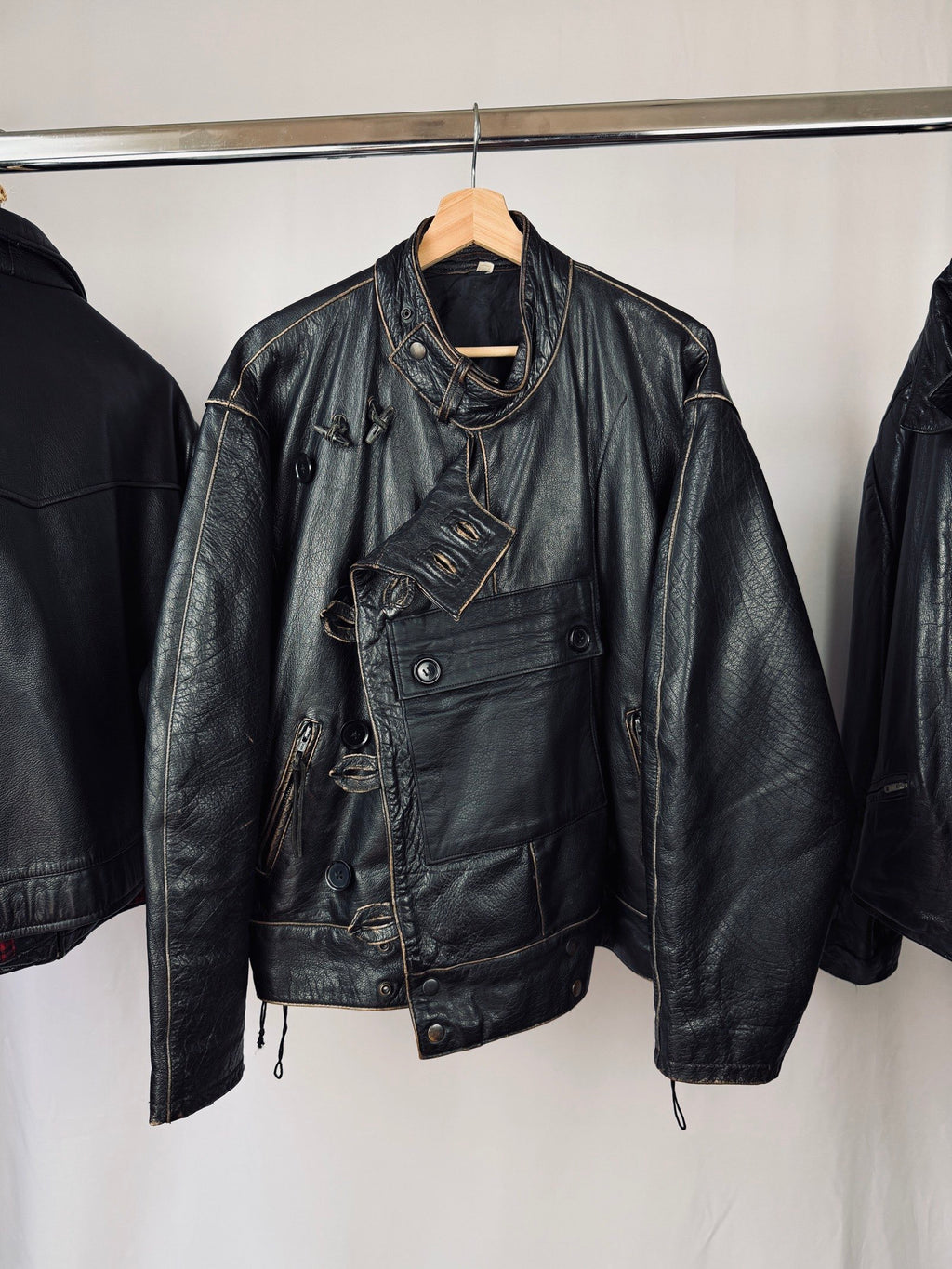 Swedish Army Dispatch Heavy Motorcycle Leather Jacket