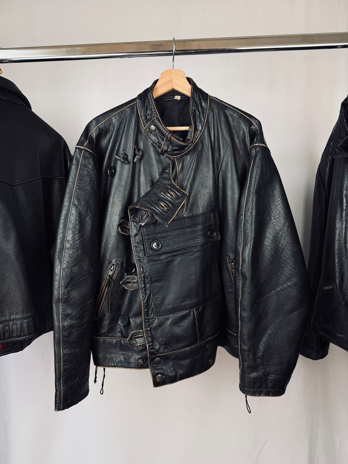 Swedish Army Dispatch Heavy Motorcycle Leather Jacket