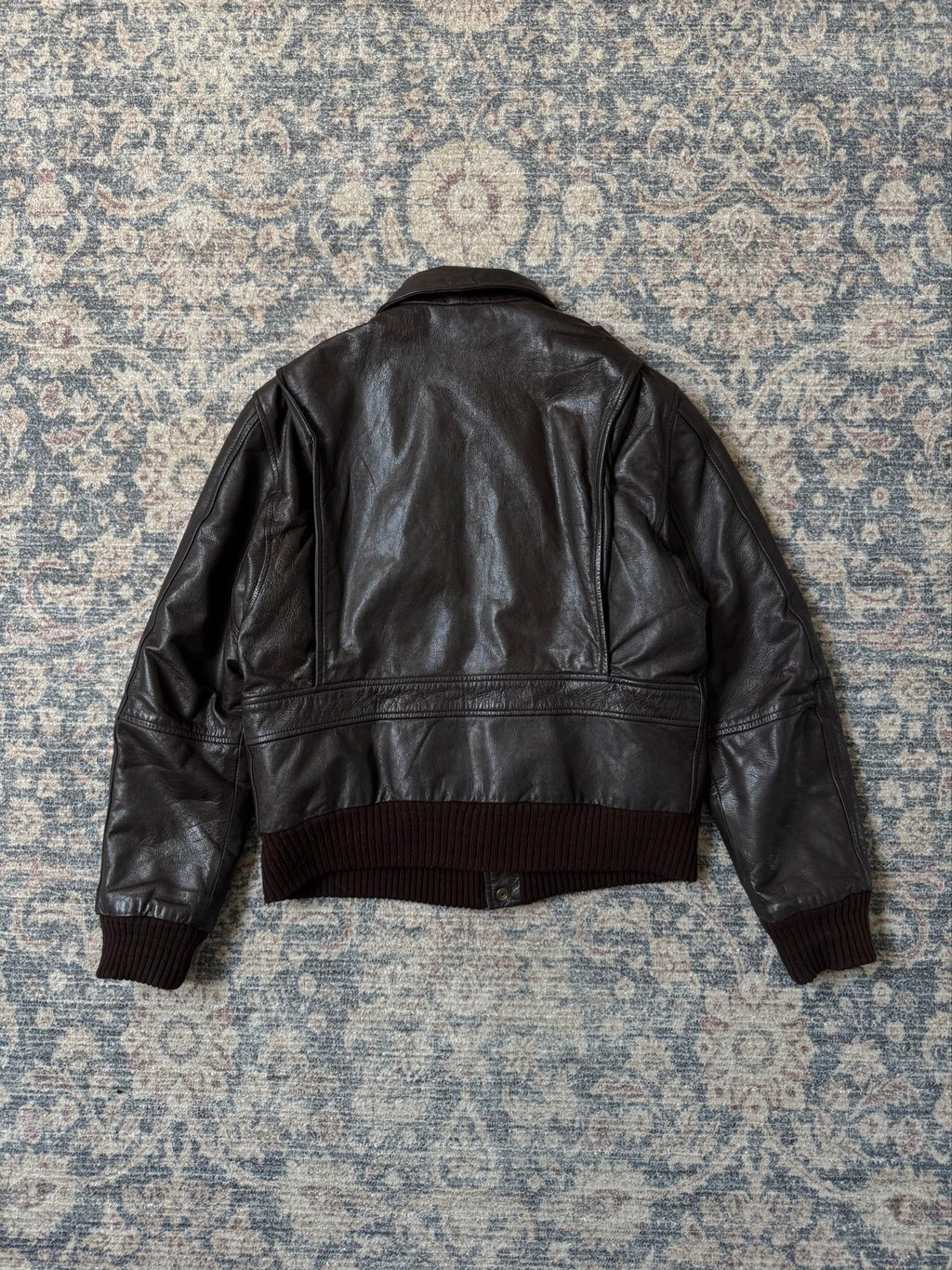 Vintage brown A-2 type leather jacket aviator bomber