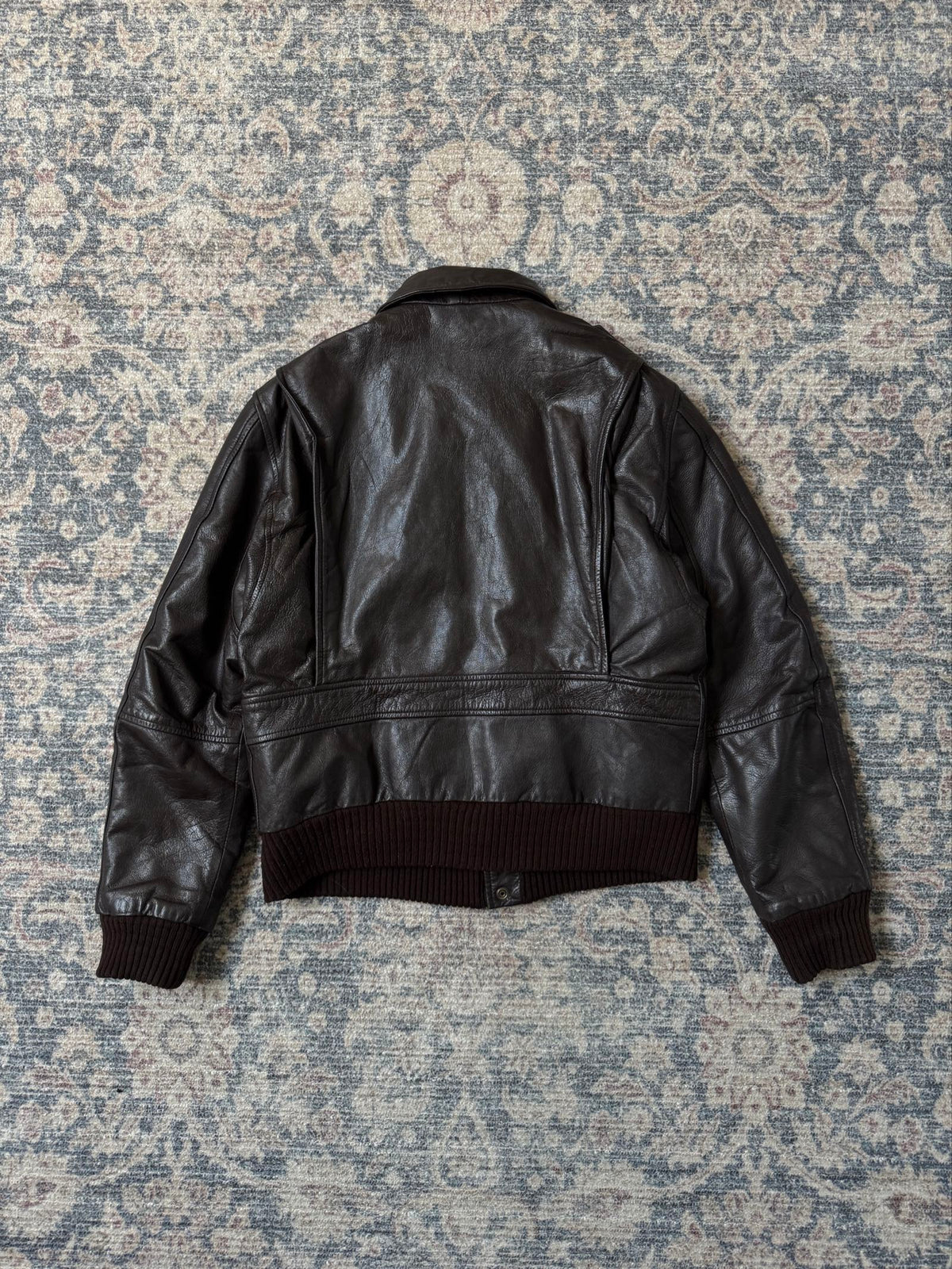 Vintage brown A-2 type leather jacket aviator bomber