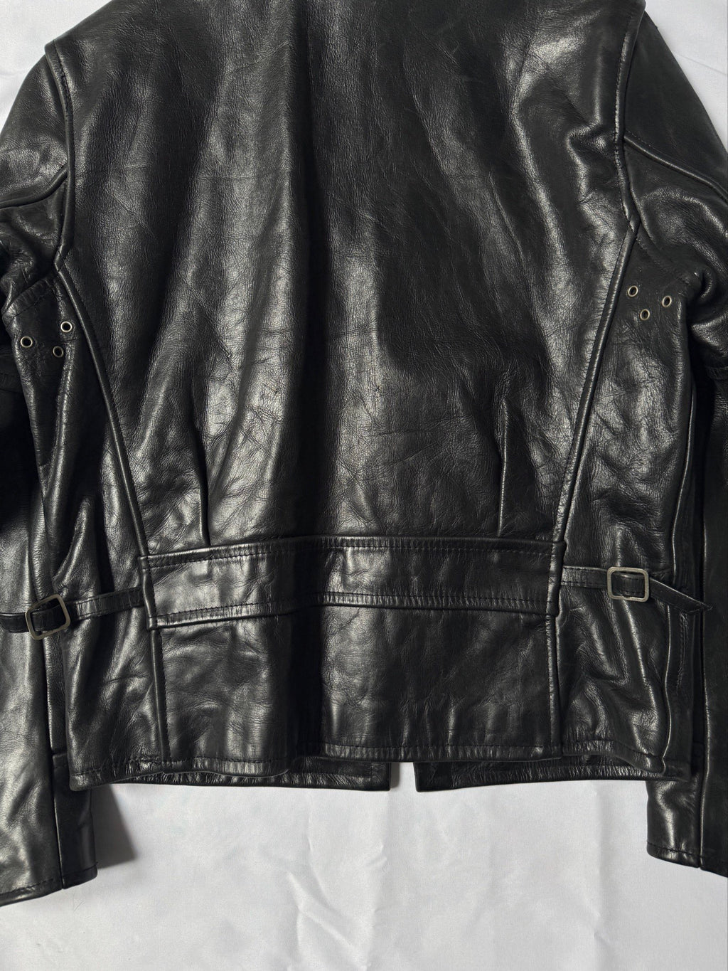 1980' heavy cowhide leather biker leather jacket