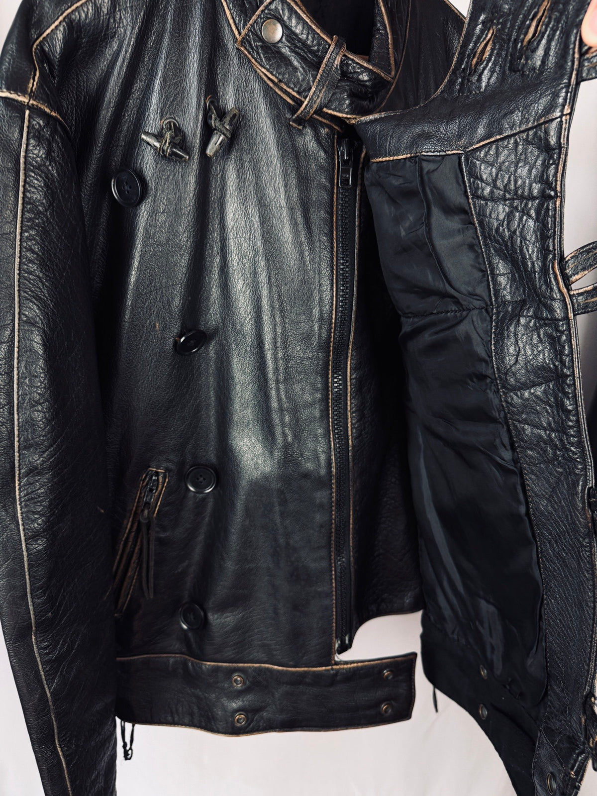 Swedish Army Dispatch Heavy Motorcycle Leather Jacket