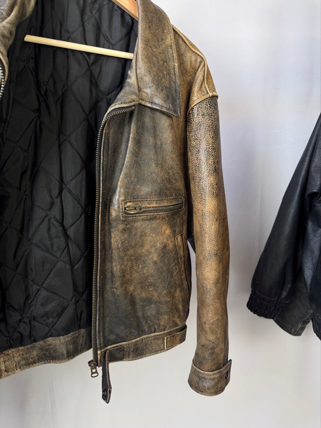 1980' Patina Heavy Cafe Racer Leather Jacket