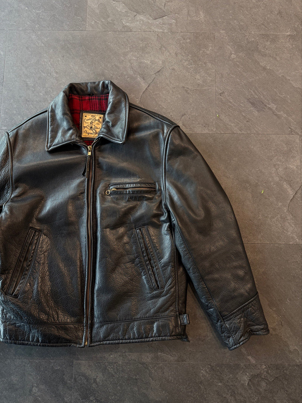 Vintage Heavy Crocker leather jacket