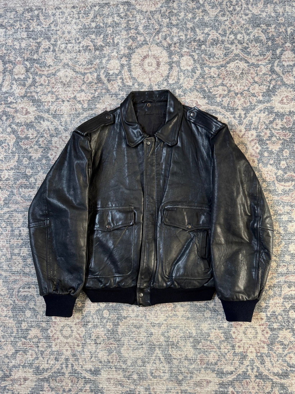 90s A-2 type aviator leather jacket