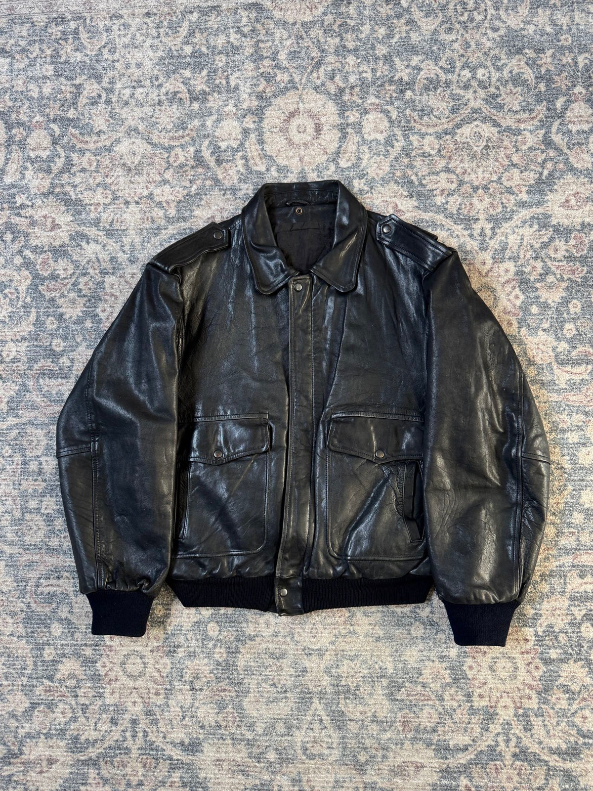 90s A-2 type aviator leather jacket