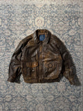 Petroff heavy patina aviator type leather jacket