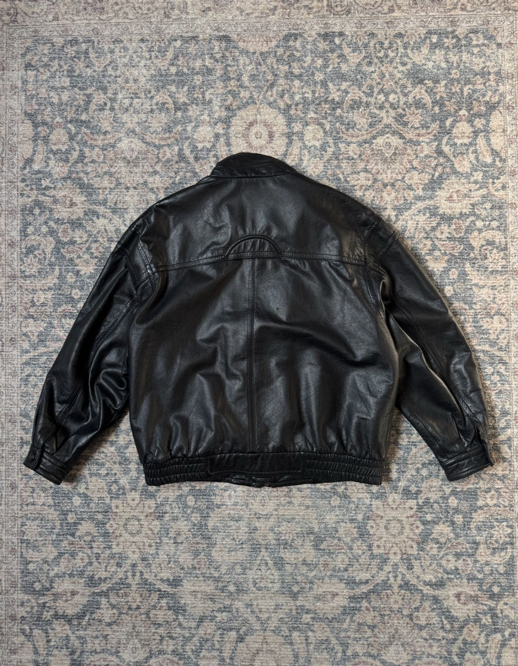 Retro 90s heavy oversized leather jacket