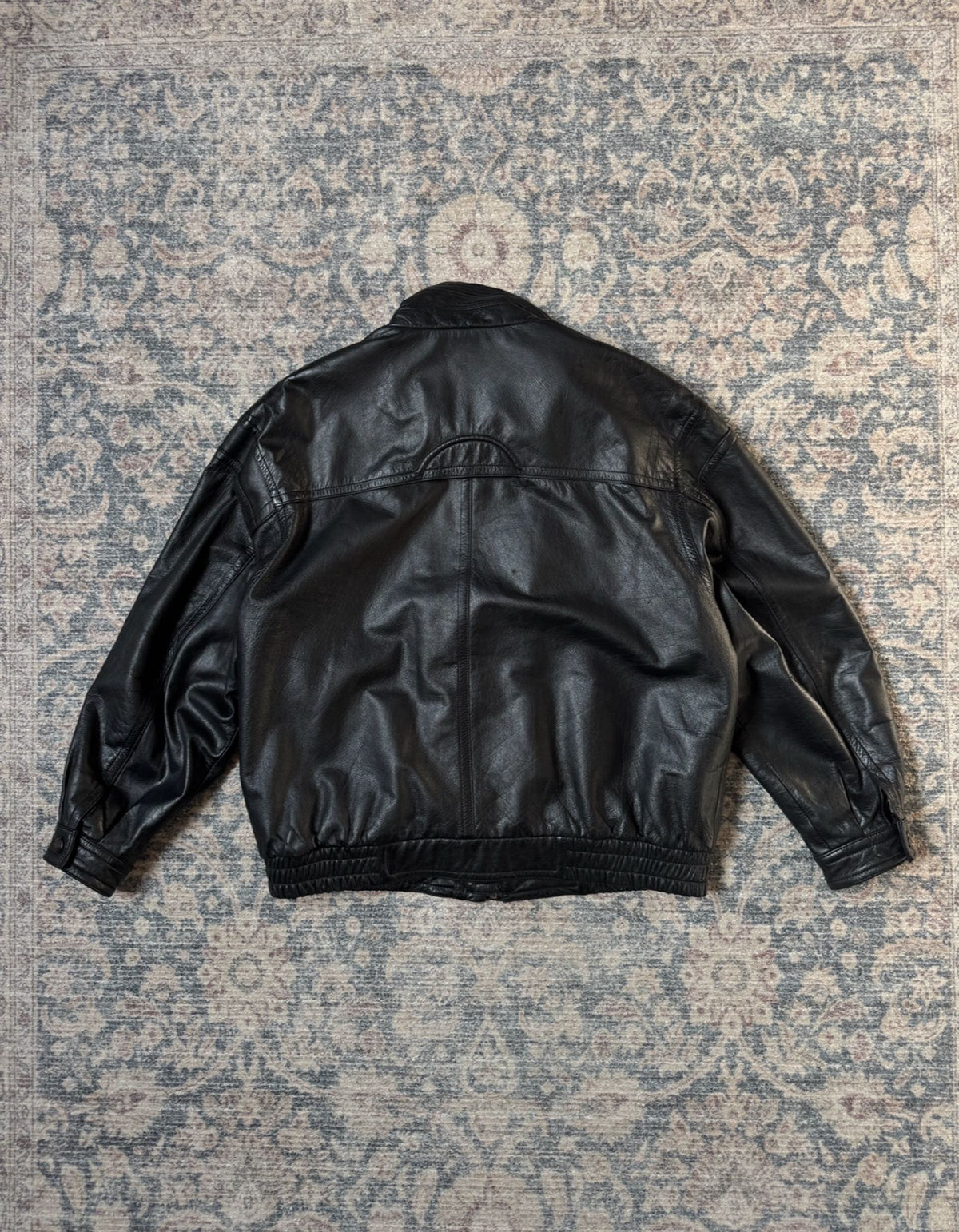Retro 90s heavy oversized leather jacket