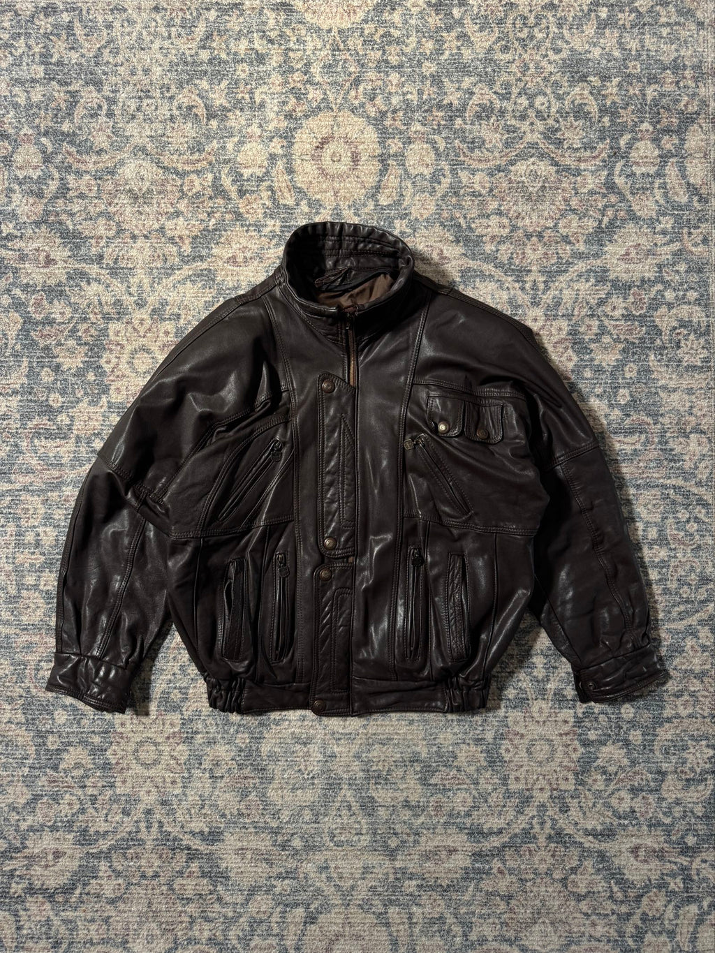 Brown retro classic vintage leather jacket